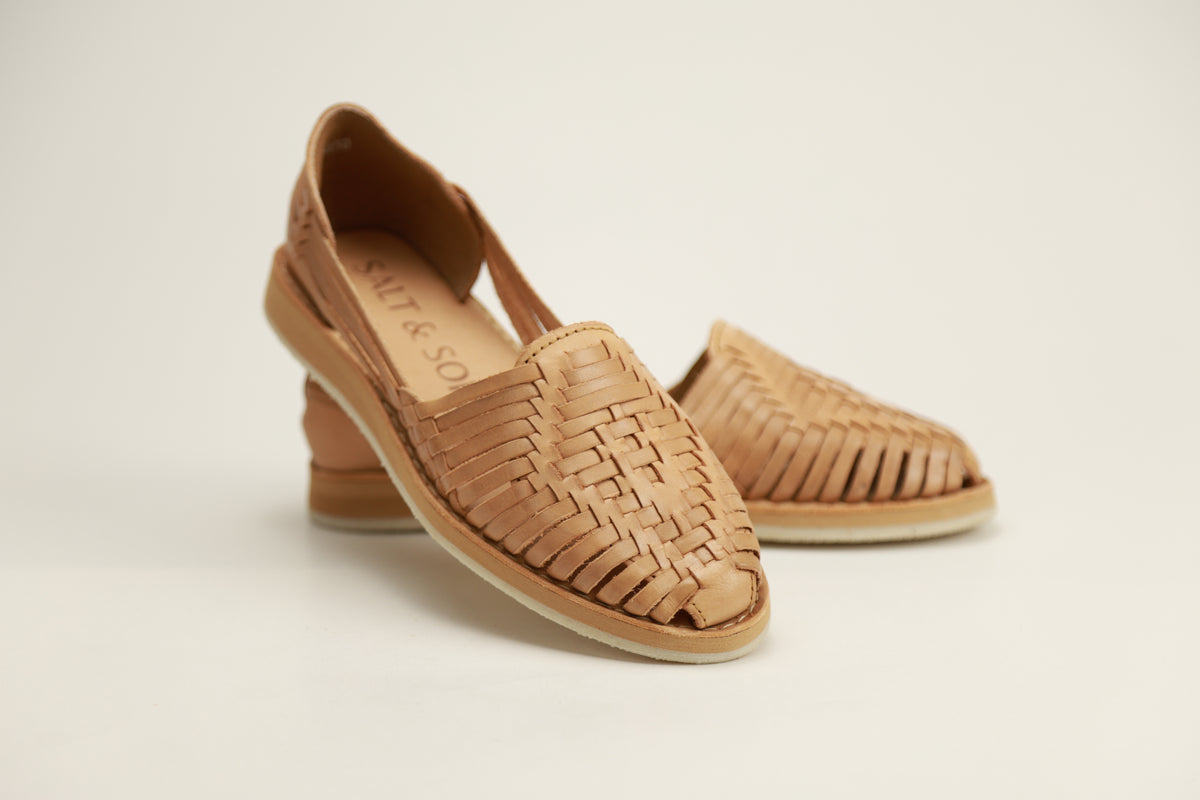 Mexico En La Piel Damen Huarache Sandalen - Handgefertigte Ledersandalen Aus Mexiko, Mit Kreppsohle